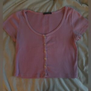 Pink Brandy Melville button top